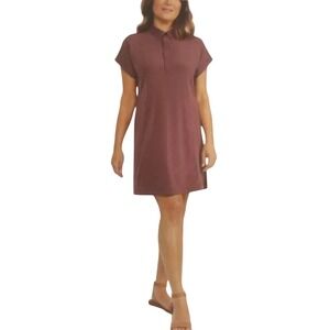 Hi-Tec Womens Brown Short Sleeve Collared T-Shirt Dress‎ Casual Small NWT